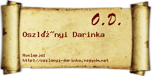 Oszlányi Darinka névjegykártya